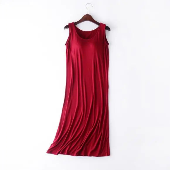 ملابس نوم مثيرة للنساء فستان صيفي جديد من الصدرية للنساء قمصان نوم صدرية مبطنة قميص نوم نسائي من القطن المودال مقاس M-4XL