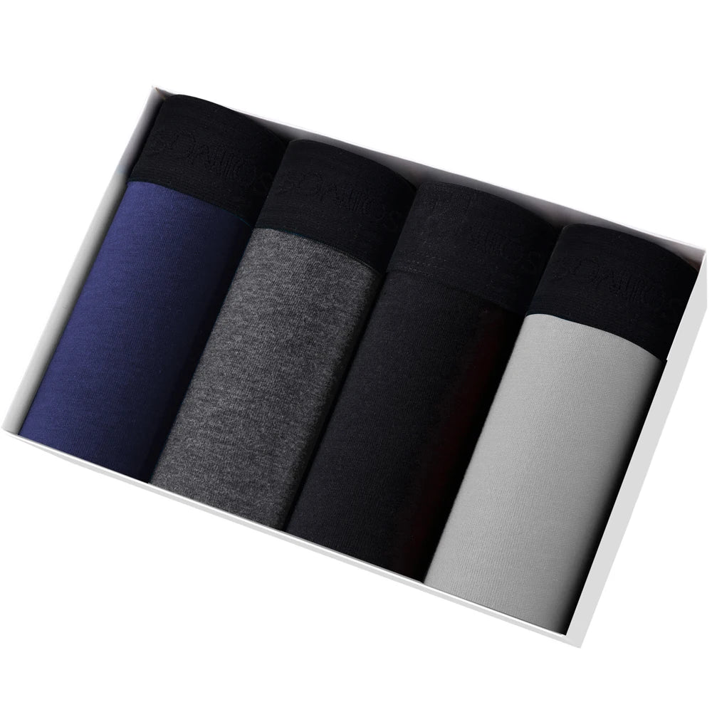 4 قطع بوكسر رجالي سراويل داخلية للرجال بوكسر ملابس داخلية للرجال قطن ذكر زوجين مثير مجموعة كاليكون لوت سوفت بوكس