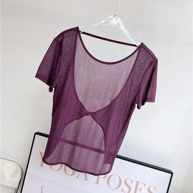 قمصان رياضية بدون أكمام للنساء، ملابس رياضية للنساء، تي شيرت رياضي، قميص يوغا مفتوح الظهر، بلوزات رياضية للنساء، قميص لياقة بدنية للنساء، جيرسي نسائي