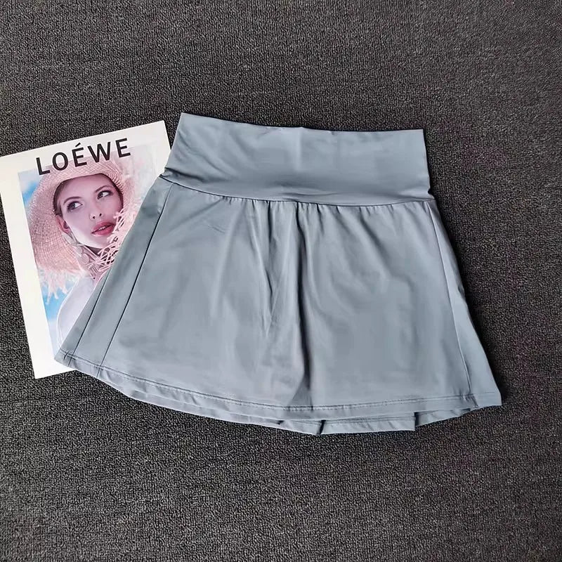 تنورة تنس نسائية، شورت عالي الخصر، تنورة رياضية، شورت رياضي، تنورة يوغا للياقة البدنية، تنانير رياضية للجري، ملابس جولف، تنورة