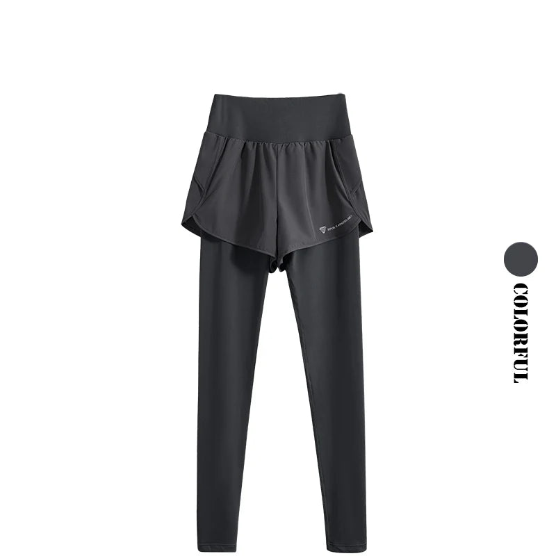 بنطلون يوجا DRUR نسائي بدون درزات بخصر عالٍ بنطلون يوجا رياضي ملابس رياضية نسائية ملابس تمارين اللياقة البدنية 2 في 1 ملابس رياضية ضيقة