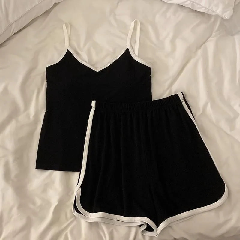 قمصان داخلية رياضية كاجوال، شورتات، بيجامات نسائية، موضة عصرية، بيجامات منزلية للكسالى