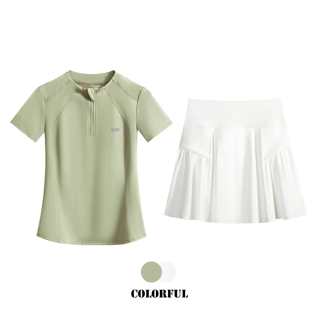 طقم تنورة تنس من DRUR مكون من قطعتين، بدلة رياضية صيفية للنساء، طقم تنورة علوية للياقة البدنية مكون من قطعتين، طقم ملابس جولف للسيدات، ملابس رياضية 2025