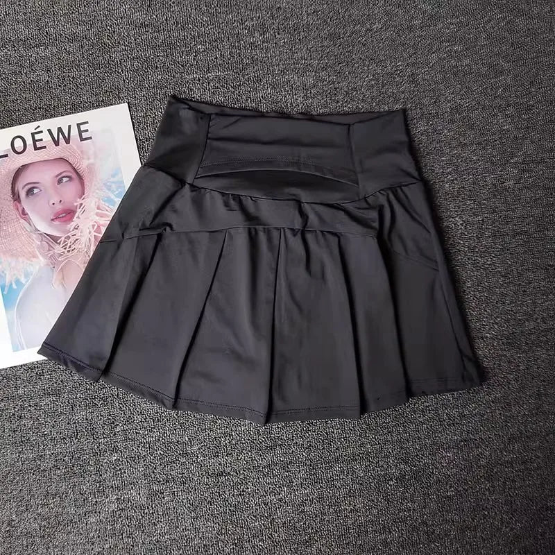 تنورة تنس نسائية، شورت عالي الخصر، تنورة رياضية، شورت رياضي، تنورة يوغا للياقة البدنية، تنانير رياضية للجري، ملابس جولف، تنورة