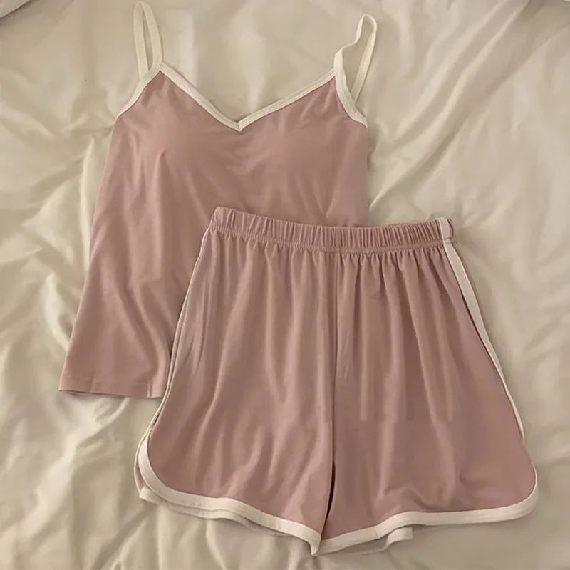 قمصان داخلية رياضية كاجوال، شورتات، بيجامات نسائية، موضة عصرية، بيجامات منزلية للكسالى