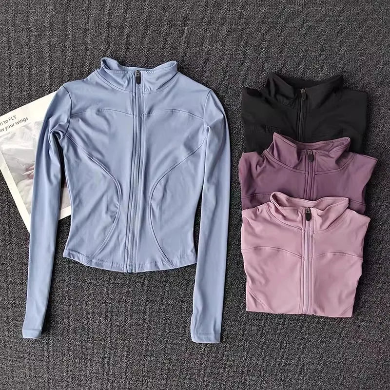 New Slim Winter Yoga Jacket For Women Long Sleeve Top