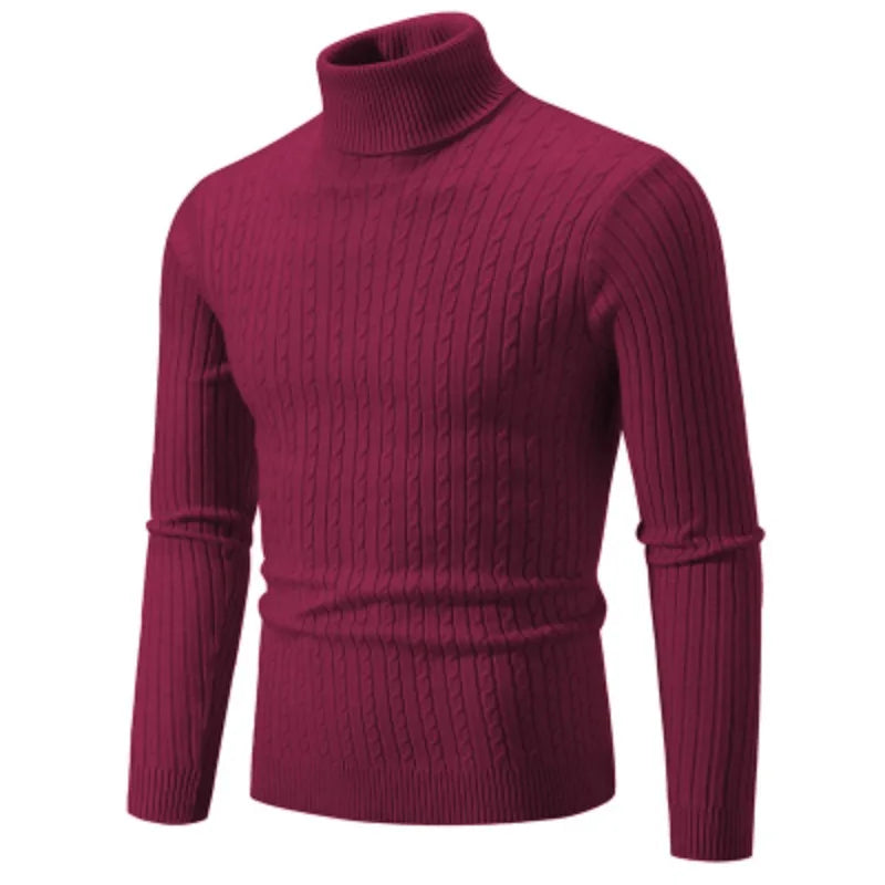 New Mens High Neck Sweater Woolen Turtleneck Pullover Winter