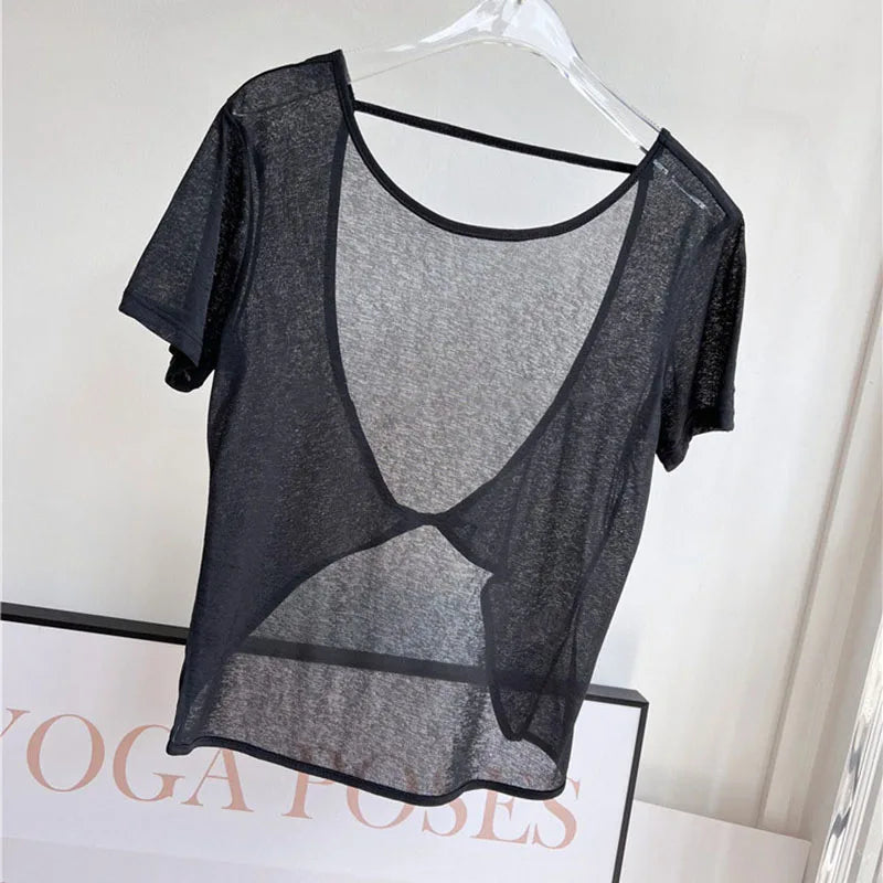 قمصان رياضية بدون أكمام للنساء، ملابس رياضية للنساء، تي شيرت رياضي، قميص يوغا مفتوح الظهر، بلوزات رياضية للنساء، قميص لياقة بدنية للنساء، جيرسي نسائي