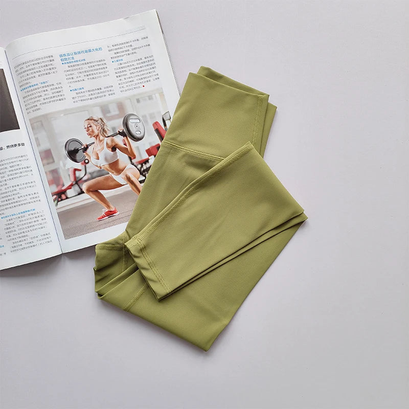 بنطلون يوغا عاري الخصر للنساء، مناسب للارتداء مع لباس ضيق لرفع الورك، سريع الجفاف، بنطلون رياضي ضيق بخيوط عالية من الأسفل