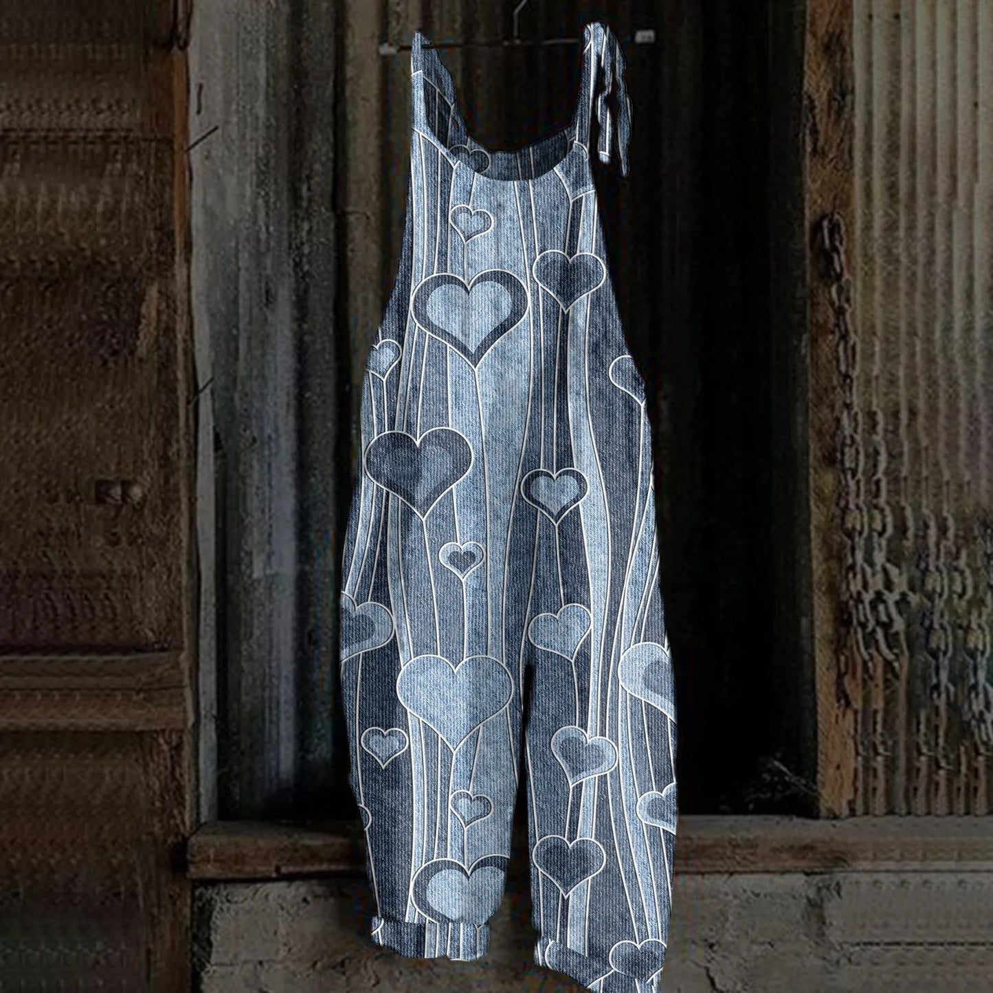 جمبسوت نسائي مطبوع كاجوال فضفاض عتيق بحزام كتف من القطن والكتان جمبسوت نسائي جمبسوت نسائي صيفي