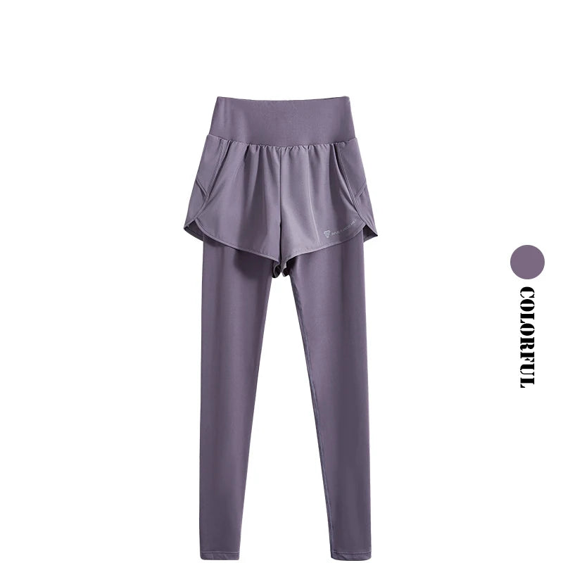 بنطلون يوجا DRUR نسائي بدون درزات بخصر عالٍ بنطلون يوجا رياضي ملابس رياضية نسائية ملابس تمارين اللياقة البدنية 2 في 1 ملابس رياضية ضيقة