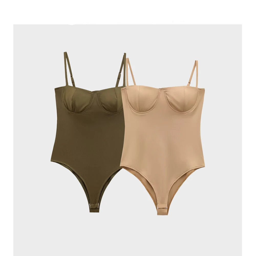 جمبسوت نسائي من DEEABAE بتصميم جديد مثير ضيق من أعلى الفخذ مع وسادة صدر