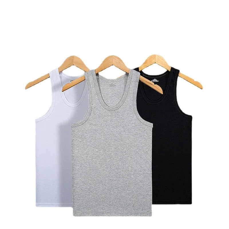 Men Premium Pure Cotton Sleeveless Fitness Vest Breathable