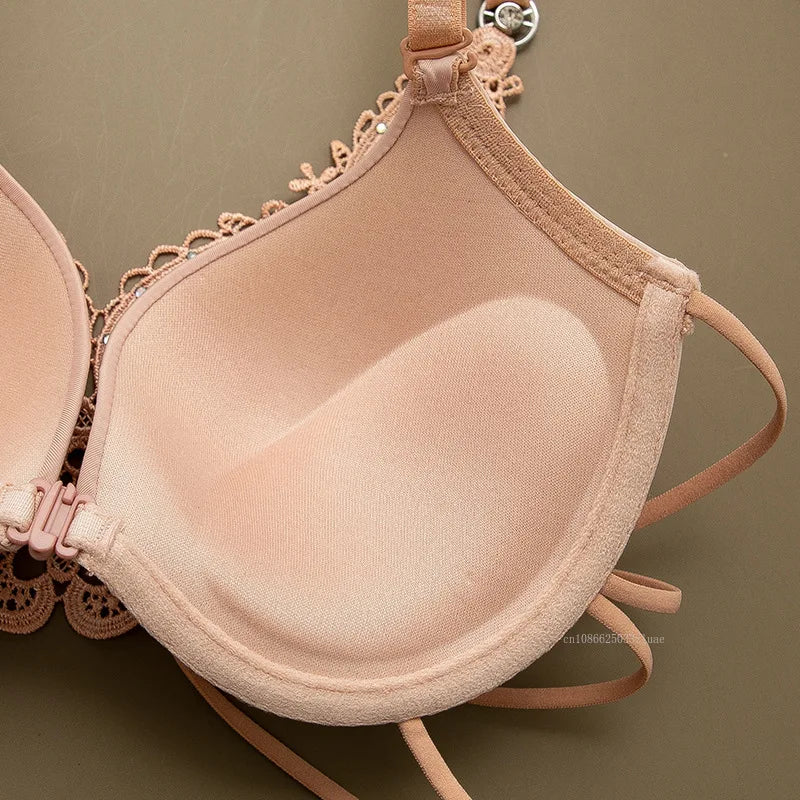 ملابس داخلية نسائية مثيرة حريرية مريحة قابلة للتعديل حمالة صدر خلفية سلكية مطرزة بالزهور حمالة صدر بدون درزات للنساء ملابس نوم حميمية