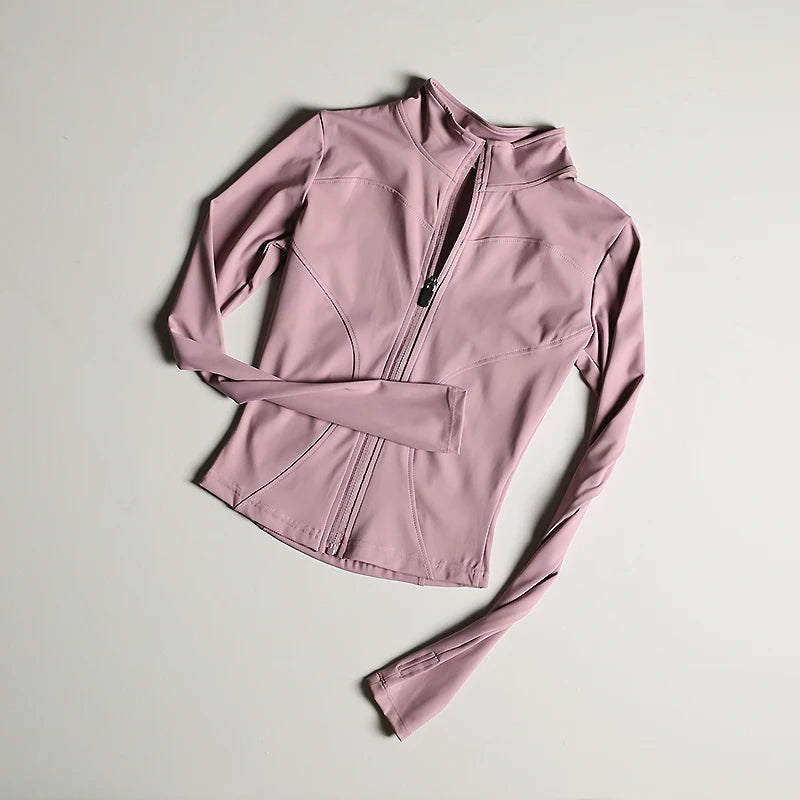 New Slim Winter Yoga Jacket For Women Long Sleeve Top