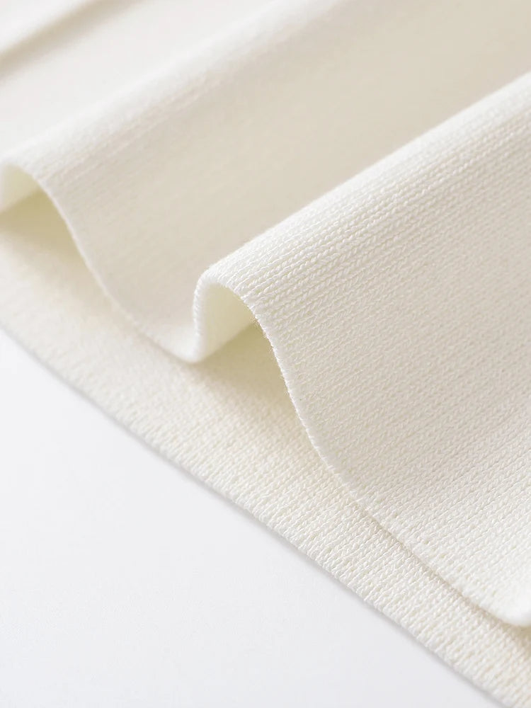 2024 النمط الأوروبي والأمريكي خريف جديد أزياء نسائية نمط بسيط عادية إبرة عادية قصيرة الأكمام الخامس الرقبة محبوك أعلى