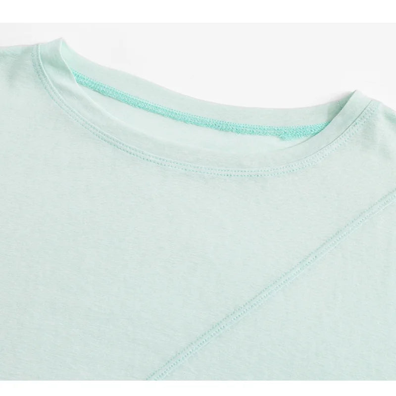 قمصان يوغا صيفية رفيعة للنساء من DRUR، فضفاضة وجيدة التهوية، مع فتحات جانبية، تي شيرت رياضي خفيف الوزن للجري، ملابس رياضية