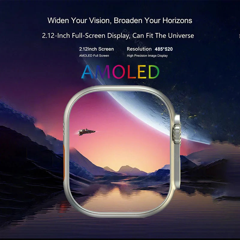 لساعة Apple الذكية 10 ultra x 3 Pro MAX Gen2 مقاس 49 مم وشاشة AMOLED ومعدل تحديث وشحن لاسلكي للرجال والنساء للرياضة