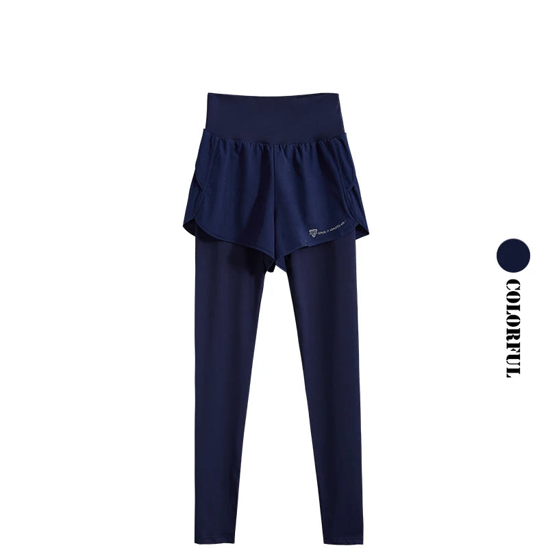 بنطلون يوجا DRUR نسائي بدون درزات بخصر عالٍ بنطلون يوجا رياضي ملابس رياضية نسائية ملابس تمارين اللياقة البدنية 2 في 1 ملابس رياضية ضيقة