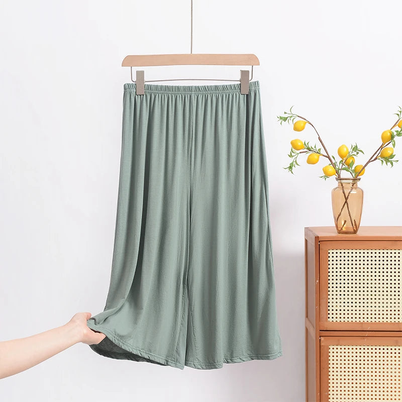 بنطلون مودال فضفاض بطول سبعة أقدام للنساء ملابس صيفية منزلية غير رسمية مقاسات كبيرة ملابس مريحة قابلة للتنفس خفيفة الوزن