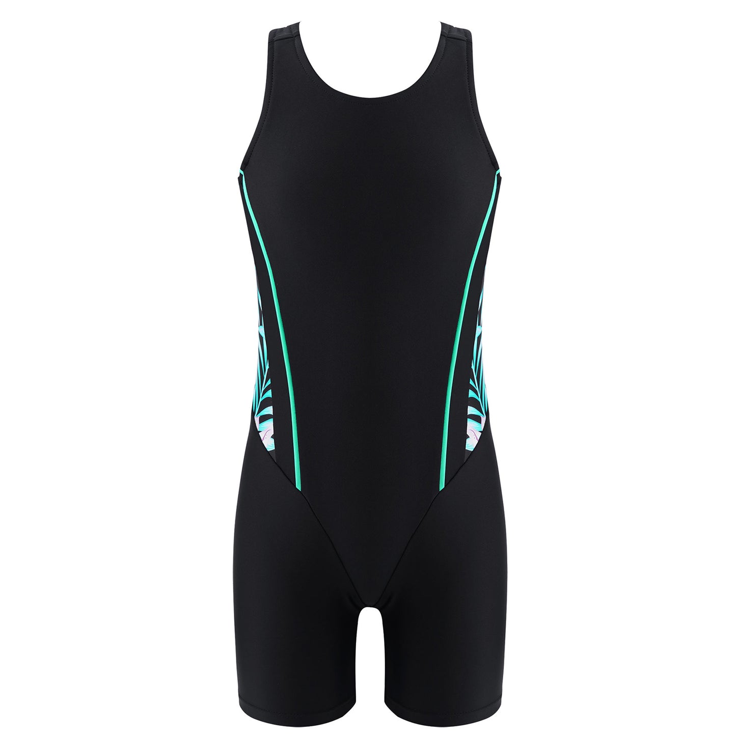 Kids Girls Legsuit Swimsuit Sleeveless One Piece Swimwear Sports Rashguard Shorty Wetsuit Surfing Swimming Jumpsuit Bodysuit