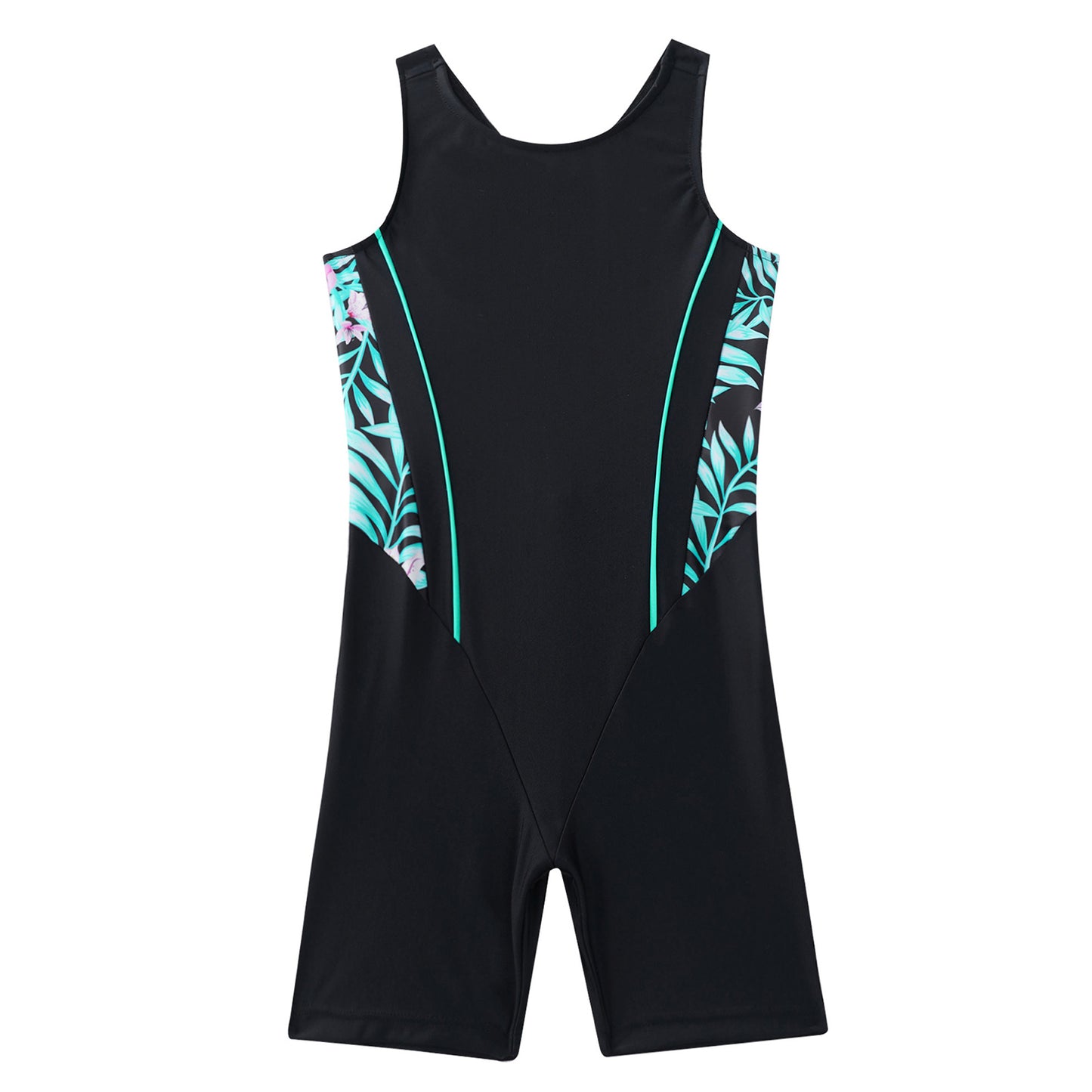 Kids Girls Legsuit Swimsuit Sleeveless One Piece Swimwear Sports Rashguard Shorty Wetsuit Surfing Swimming Jumpsuit Bodysuit