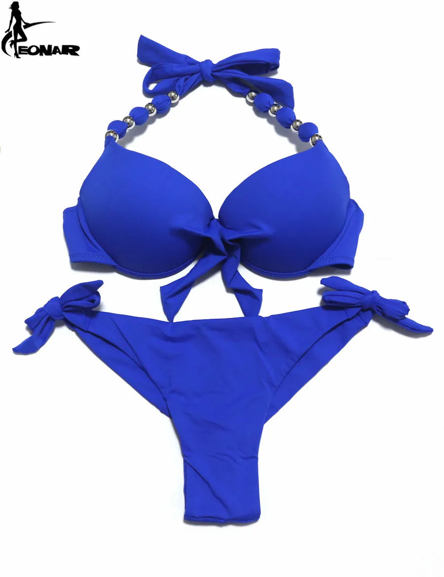 EONAR Push Up Bikini Women Bandage Swimsuits Brazilian Cut Bottom Bikini Set Bathing Suits maillot de bain femme Swimwear 