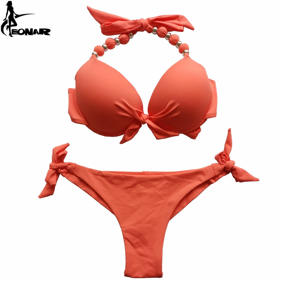 EONAR Push Up Bikini Women Bandage Swimsuits Brazilian Cut Bottom Bikini Set Bathing Suits maillot de bain femme Swimwear 