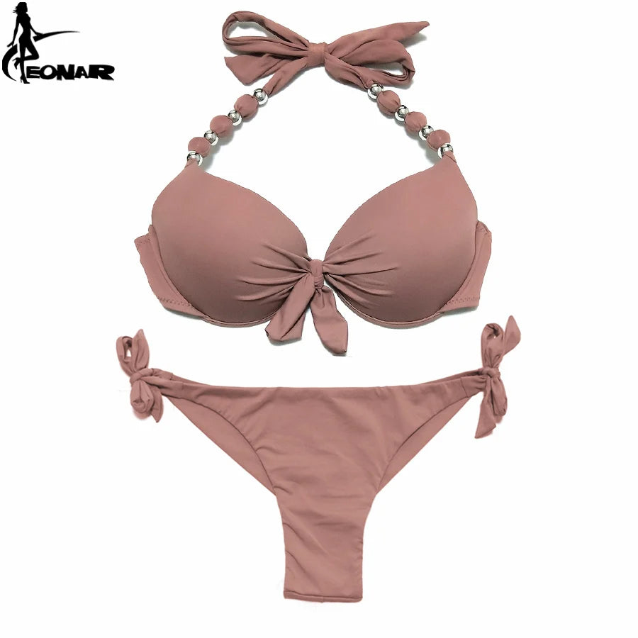 EONAR Push Up Bikini Women Bandage Swimsuits Brazilian Cut Bottom Bikini Set Bathing Suits maillot de bain femme Swimwear 