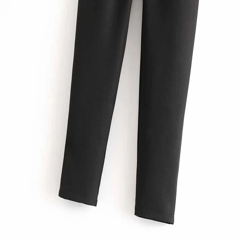 black suit pants woman high waist pants sashes pockets office pants fashion autumn middle aged women bottoms 