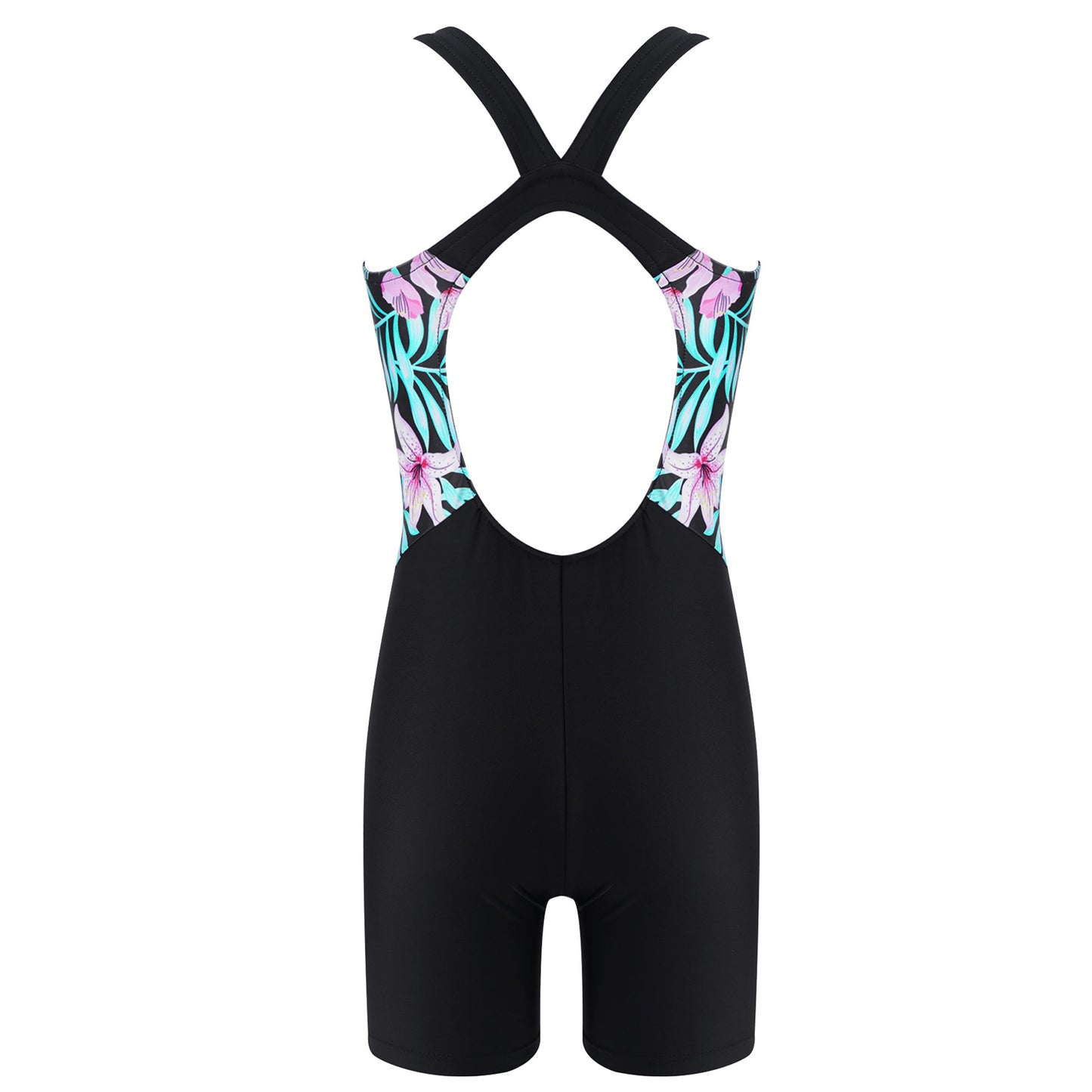 Kids Girls Legsuit Swimsuit Sleeveless One Piece Swimwear Sports Rashguard Shorty Wetsuit Surfing Swimming Jumpsuit Bodysuit