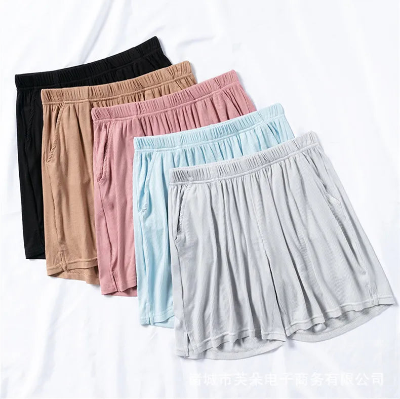 Thin Summer Loose Shorts Women's Home Wear Pant Elastic Waist Ladies Pajama Pants Modal Comfortable Sleepwear Pantalones Femme