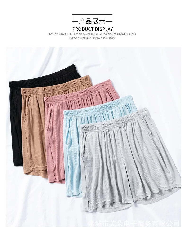 Thin Summer Loose Shorts Women's Home Wear Pant Elastic Waist Ladies Pajama Pants Modal Comfortable Sleepwear Pantalones Femme