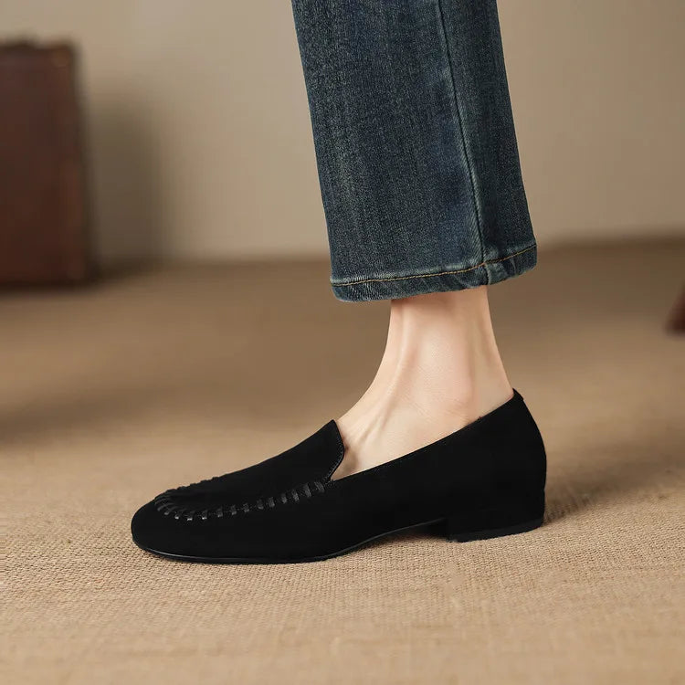 New Spring Autumn Genuine Leather Women Shoes Fashion Round Toe Loafers Shoes for Women Low Heels Women Pumps Ladies Shoes
