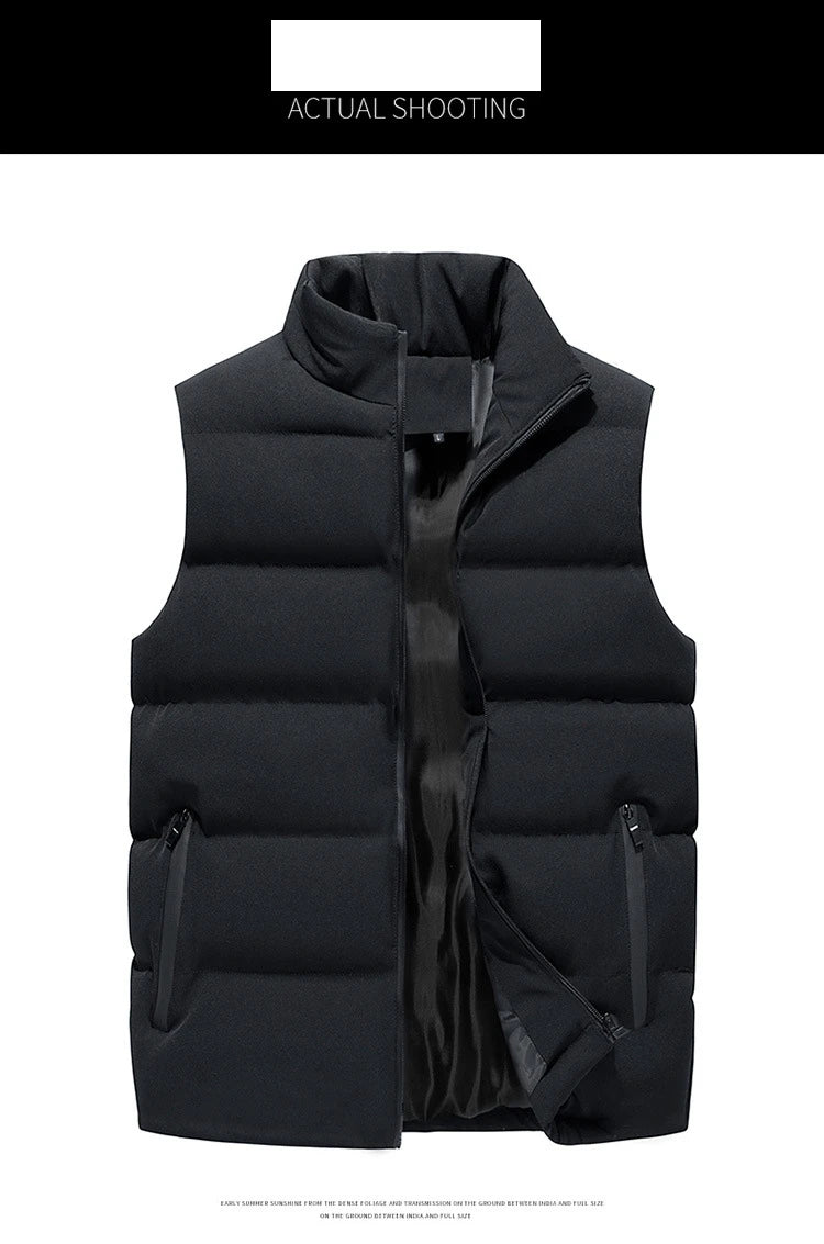 Soft Padded Waistcoat Men Lightweight Waistcoat Stylish Men's Winter Vest Warm Windproof Sleeveless Outerwear with for Outdoor