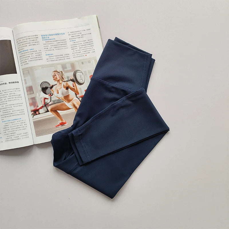 بنطلون يوغا عاري الخصر للنساء، مناسب للارتداء مع لباس ضيق لرفع الورك، سريع الجفاف، بنطلون رياضي ضيق بخيوط عالية من الأسفل 