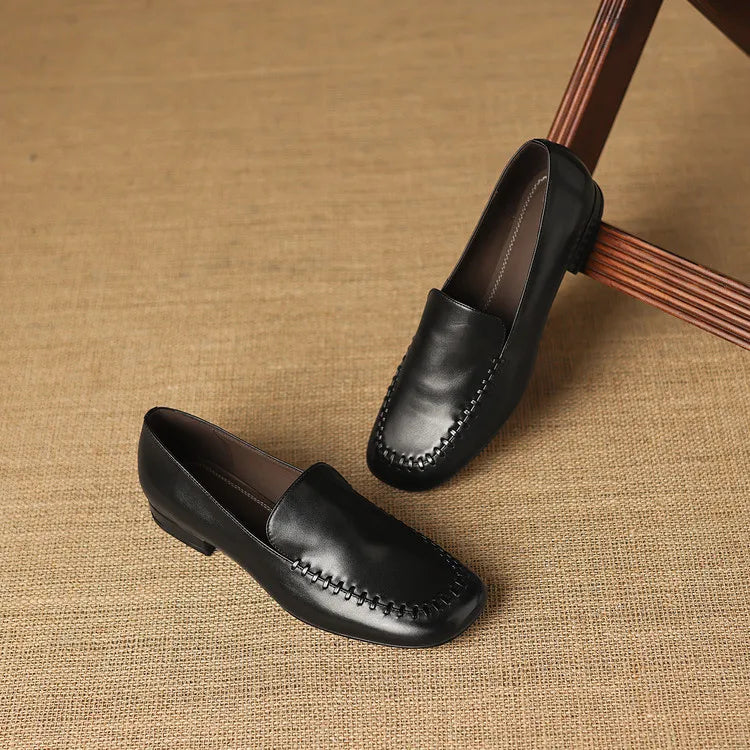 New Spring Autumn Genuine Leather Women Shoes Fashion Round Toe Loafers Shoes for Women Low Heels Women Pumps Ladies Shoes