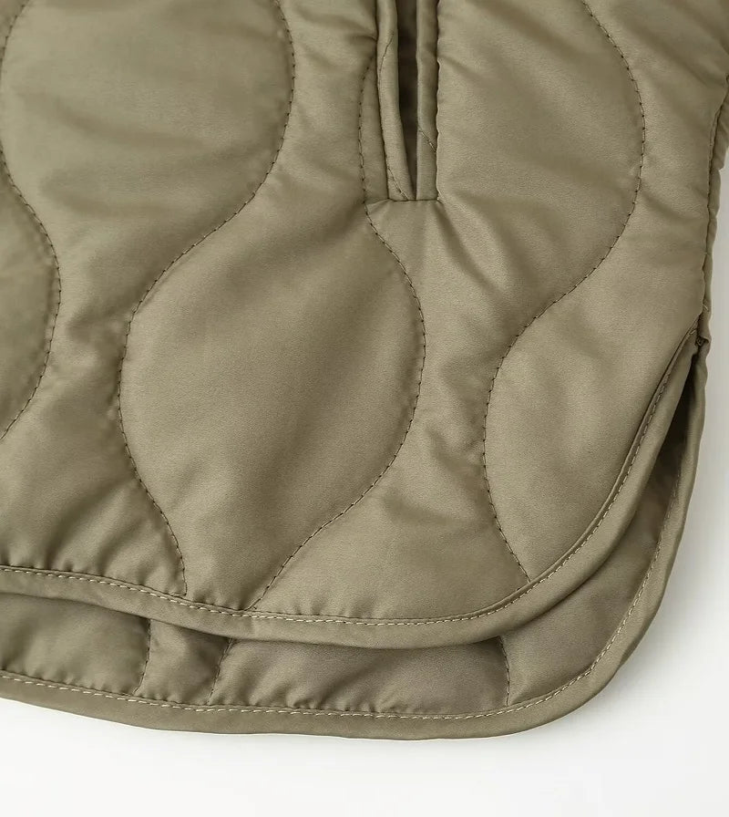 MUJER Black Quilted Jacket Women Padded Demi-season Jackets for Women Long Sleeve Winter Coat Female Outerwears Women's Jacket