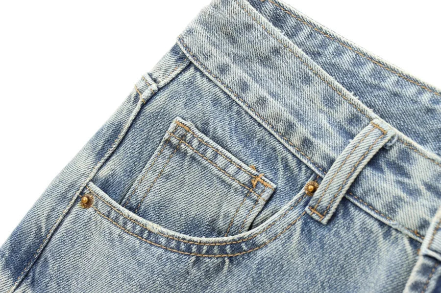 TRAF Wide-leg high-waisted jeans  women's classic everything with five pockets washed soft comfortable ultra-long jeans6045022