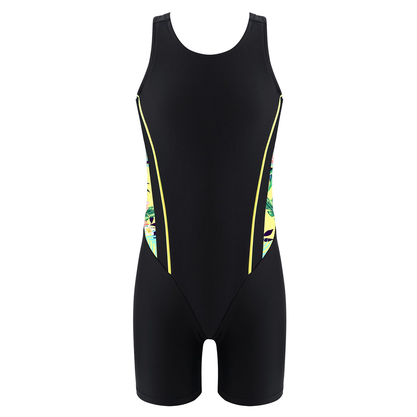 Kids Girls Legsuit Swimsuit Sleeveless One Piece Swimwear Sports Rashguard Shorty Wetsuit Surfing Swimming Jumpsuit Bodysuit
