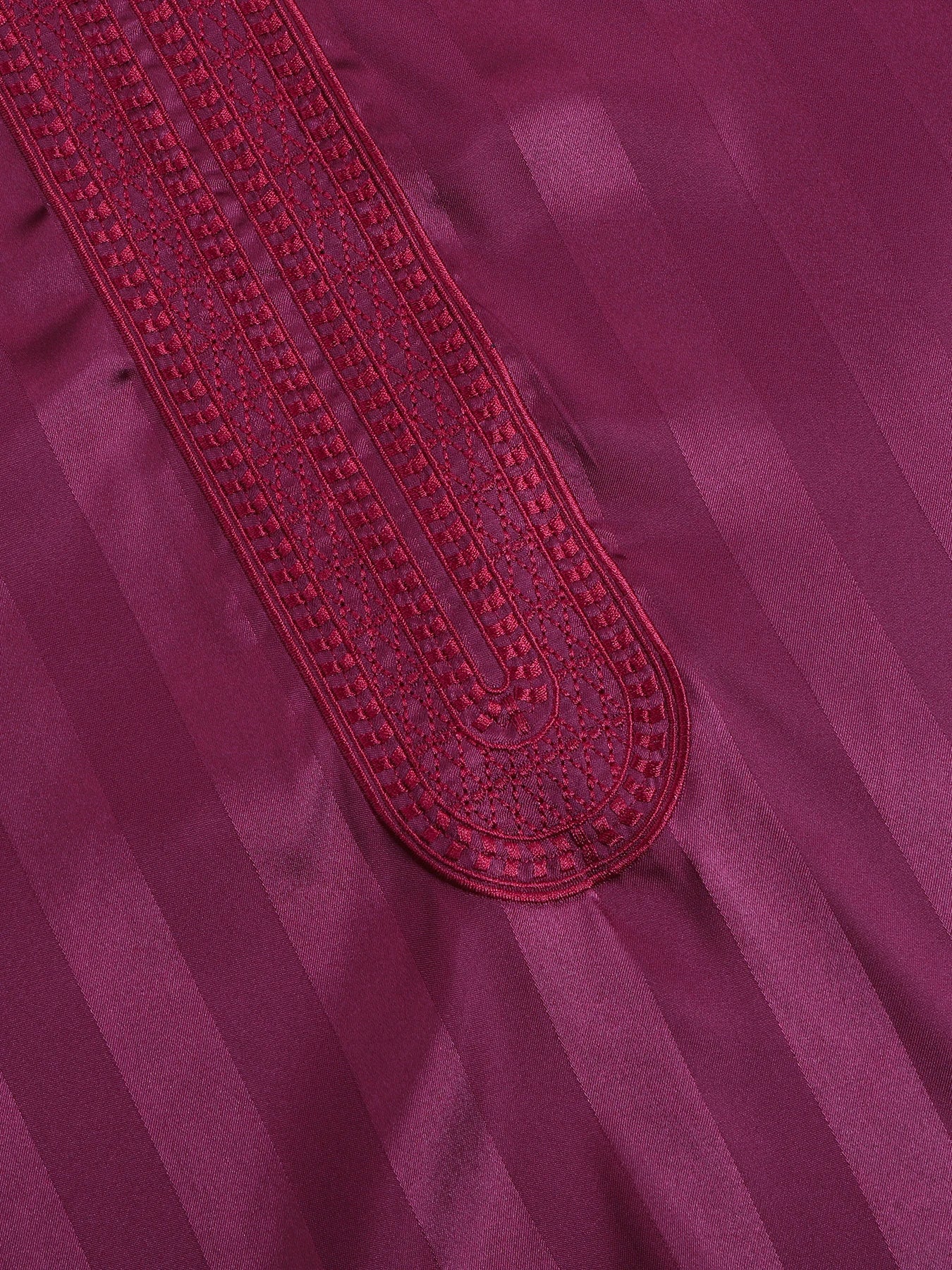 Vintage Loose Muslim Robe Short Sleeve Jubba Thobe Striped