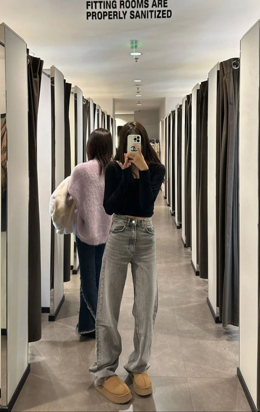 TRAF Wide-leg high-waisted jeans  women's classic everything with five pockets washed soft comfortable ultra-long jeans6045022