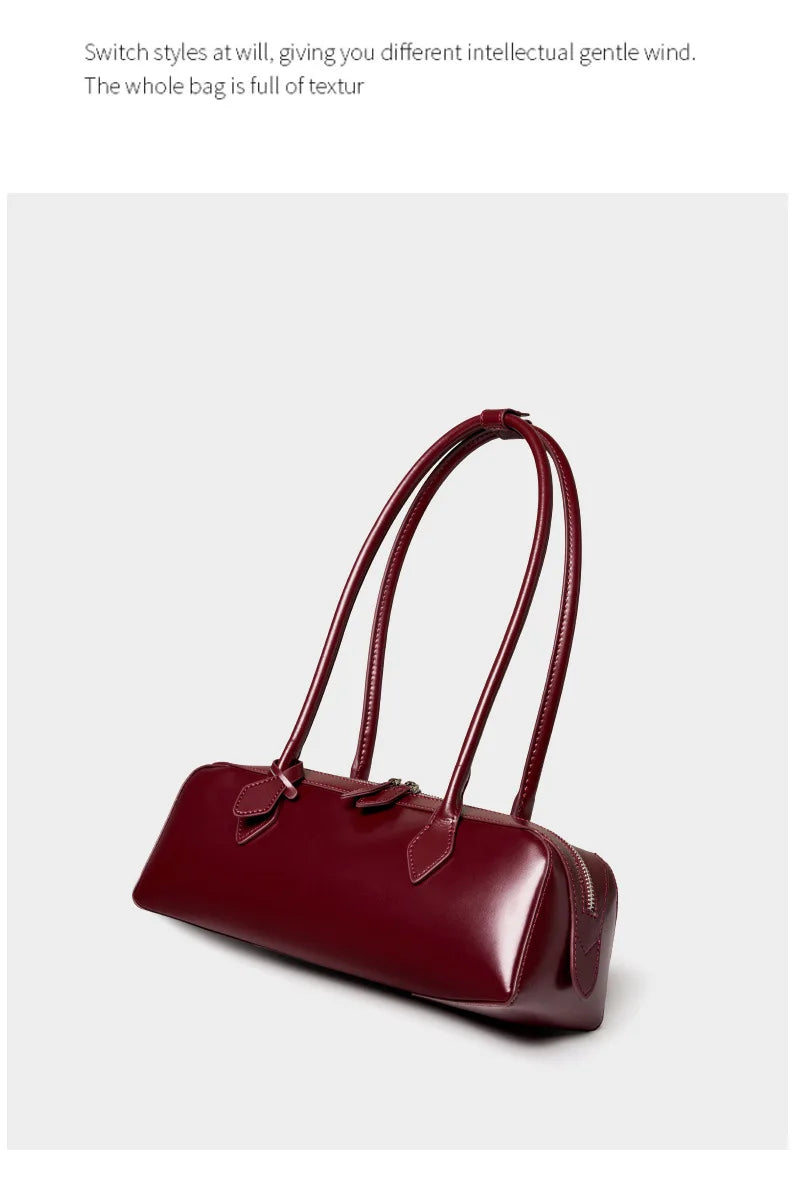 Hot Sale Genuine Leather Bag Woman Luxury Bag Korean Vintage Long Shoulder Bag Handbags Ladies Underarm Bags Travel Bag