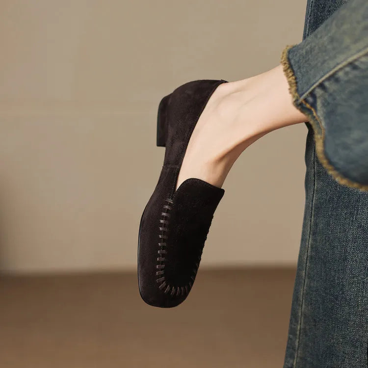 New Spring Autumn Genuine Leather Women Shoes Fashion Round Toe Loafers Shoes for Women Low Heels Women Pumps Ladies Shoes