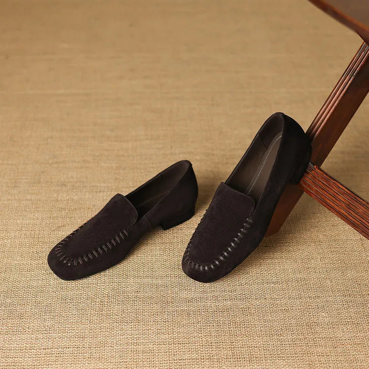 New Spring Autumn Genuine Leather Women Shoes Fashion Round Toe Loafers Shoes for Women Low Heels Women Pumps Ladies Shoes