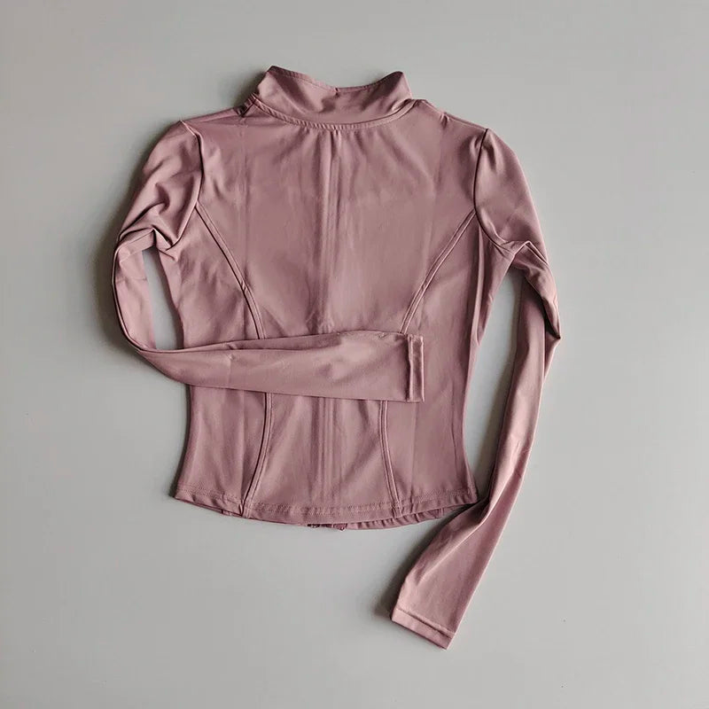 New Slim Winter Yoga Jacket for Women Coat Shirts Sports Waist Tightening Fitness Wear Long-sleeved Pilates Top Clothing