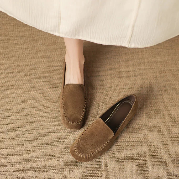 New Spring Autumn Genuine Leather Women Shoes Fashion Round Toe Loafers Shoes for Women Low Heels Women Pumps Ladies Shoes