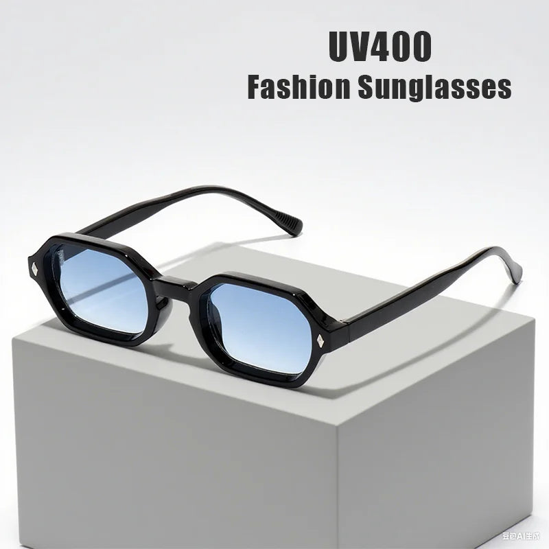 Men's and Women's Fashion Small Square Frame Sunglasses Outdoor Sports Shades UV400 Luxury Brand Design Popular Sun Glasses