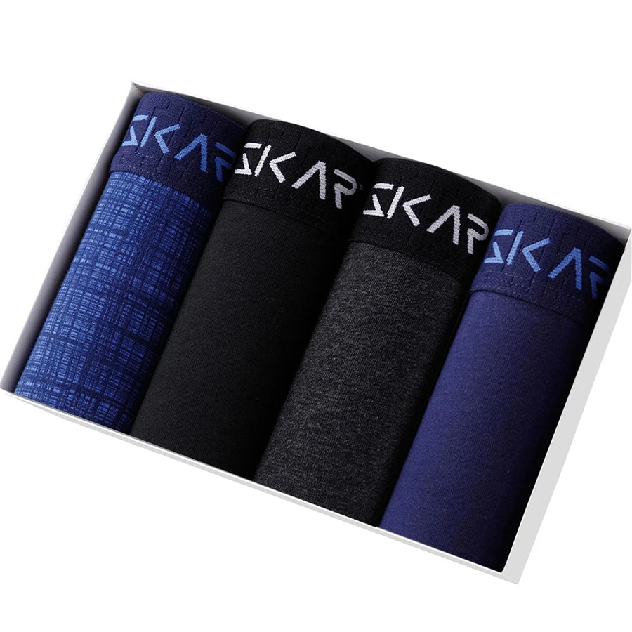 4 قطع بوكسر رجالي سراويل داخلية للرجال بوكسر ملابس داخلية للرجال قطن ذكر زوجين مثير مجموعة كاليكون لوت سوفت بوكس 