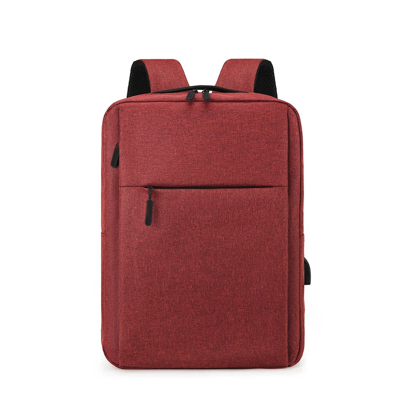 حقيبة ظهر رجالية للكمبيوتر المحمول مقاس 15.6 بوصة من النايلون للسفر للرجال حقيبة ظهر مدرسية مقاومة للماء مزودة بشاحن USB للرجال 